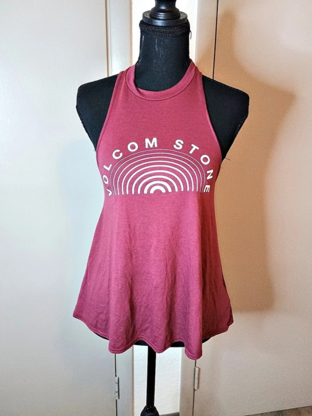 Volcom Graphic Racerback Tank in Pink Like New